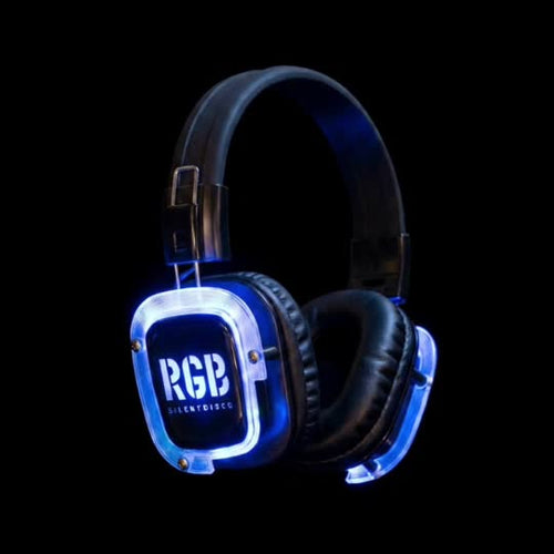 RGB-koptelefoon met blauw oplichtende led
