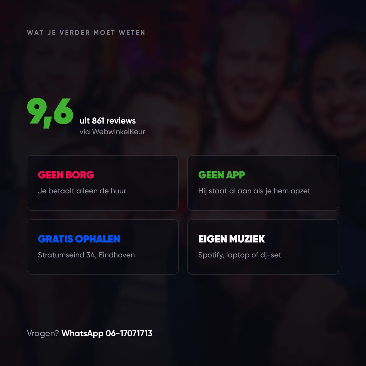 9,6 uit 861 reviews. Geen borg, geen app, gratis ophalen in Eindhoven, eigen muziek